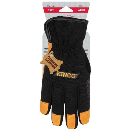 KINCOPRO Work Gloves, Men's, XL, Angled Wing Thumb, EasyOn Cuff, PolyesterSpandex Back 2122-XL
